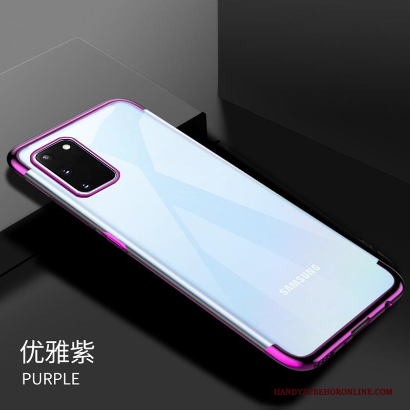 Samsung Galaxy S20 Wind Doorzichtig Purper Hoesje Telefoon Dun Persoonlijk