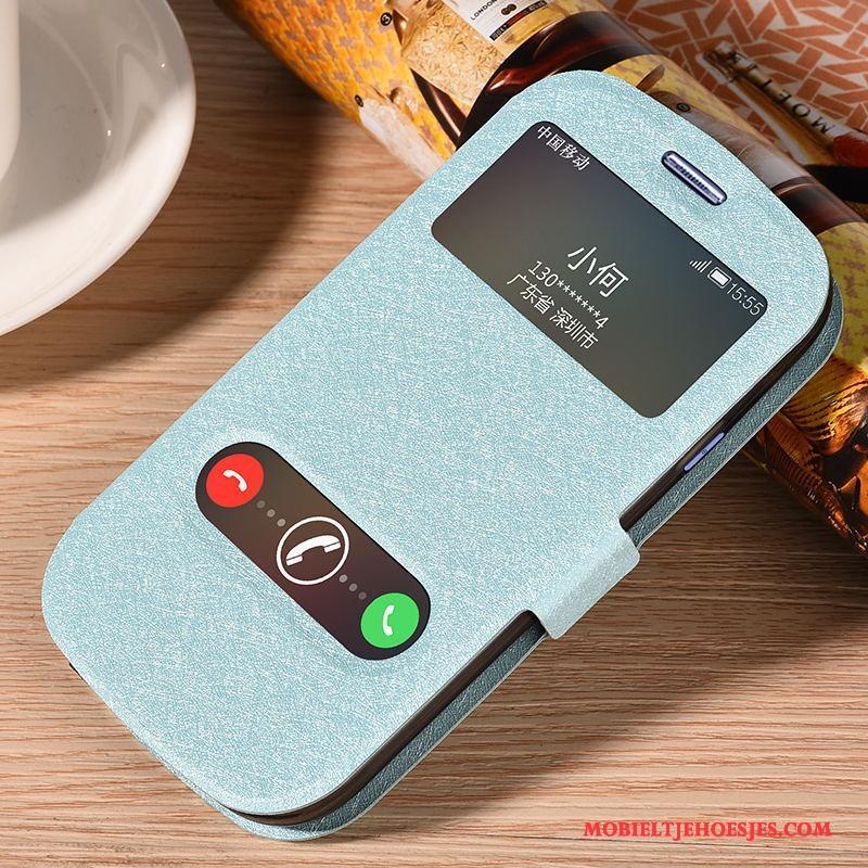 Samsung Galaxy S3 Blauw Leren Etui Mobiele Telefoon Hoesje Telefoon Trend Folio Ster