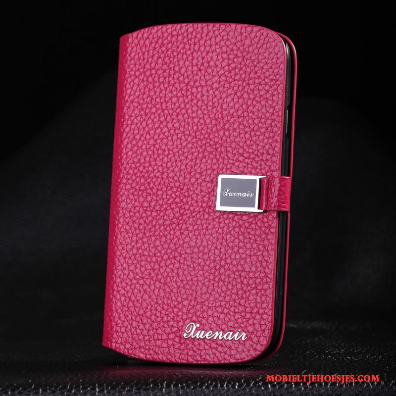 Samsung Galaxy S3 Echt Leer Rood Mobiele Telefoon Leren Etui Ster Hoesje Telefoon Bescherming