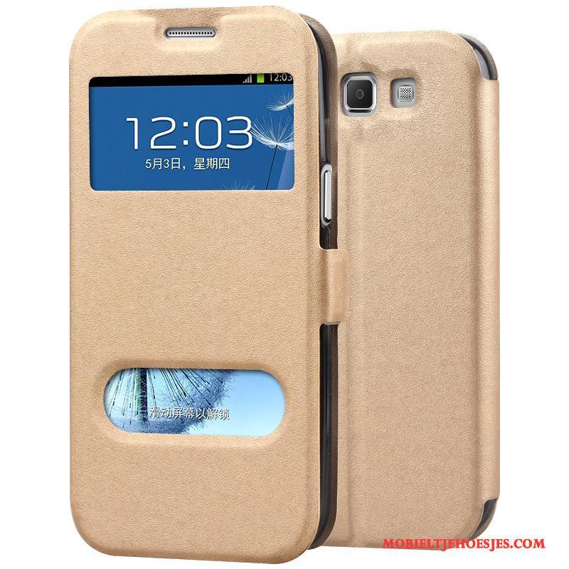 Samsung Galaxy S3 Hoesje Siliconen All Inclusive Goud Bescherming Ster Leren Etui Folio