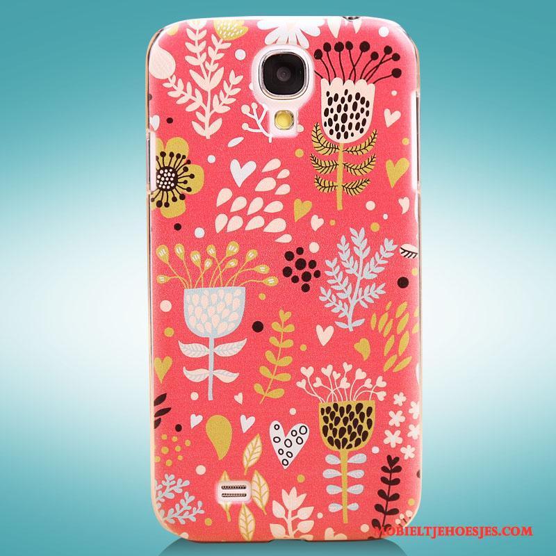 Samsung Galaxy S4 Hoes Bescherming Roze Hoesje Geschilderd Ster Telefoon