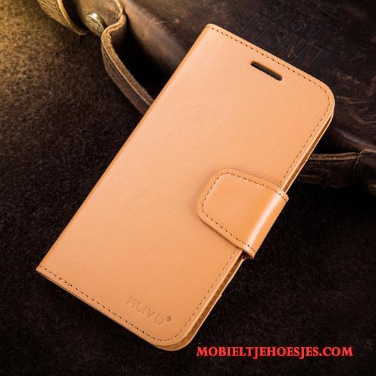 Samsung Galaxy S4 Leren Etui Bescherming Hoesje Telefoon Geel Ster Mobiele Telefoon