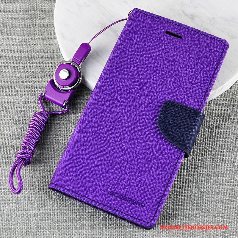 Samsung Galaxy S4 Purper Hoesje Telefoon Anti-fall Bescherming Leren Etui Folio Siliconen