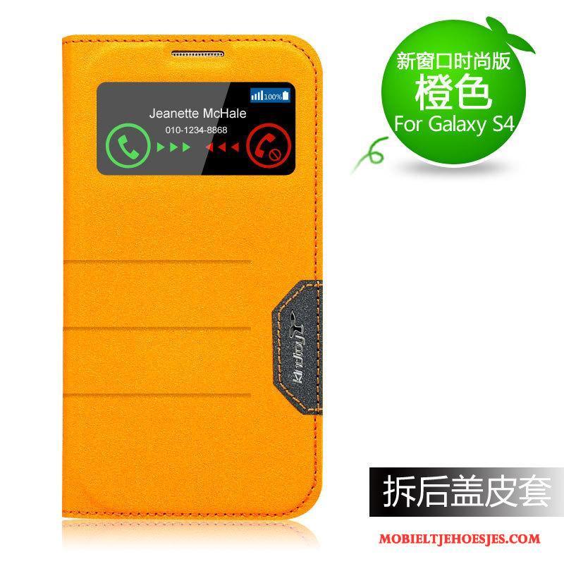 Samsung Galaxy S4 Ster Bescherming Nieuw Oranje Hoesje Telefoon Mobiele Telefoon Leren Etui