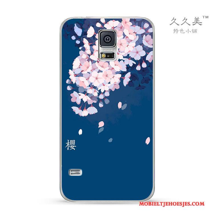 Samsung Galaxy S4 Zacht Bescherming Ster Blauw Hoes Hoesje Telefoon Siliconen