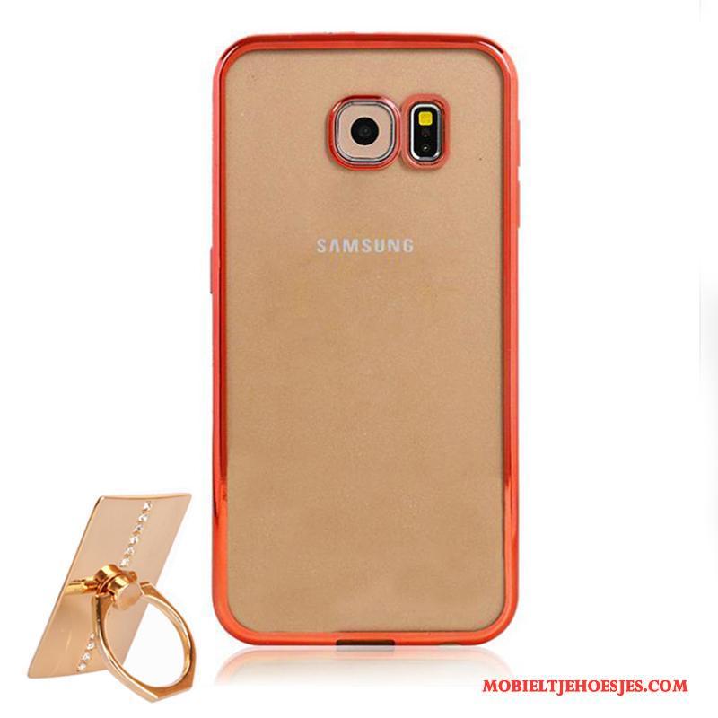 Samsung Galaxy S6 Doorzichtig Hoesje Bescherming Mobiele Telefoon Zacht Oranje Siliconen