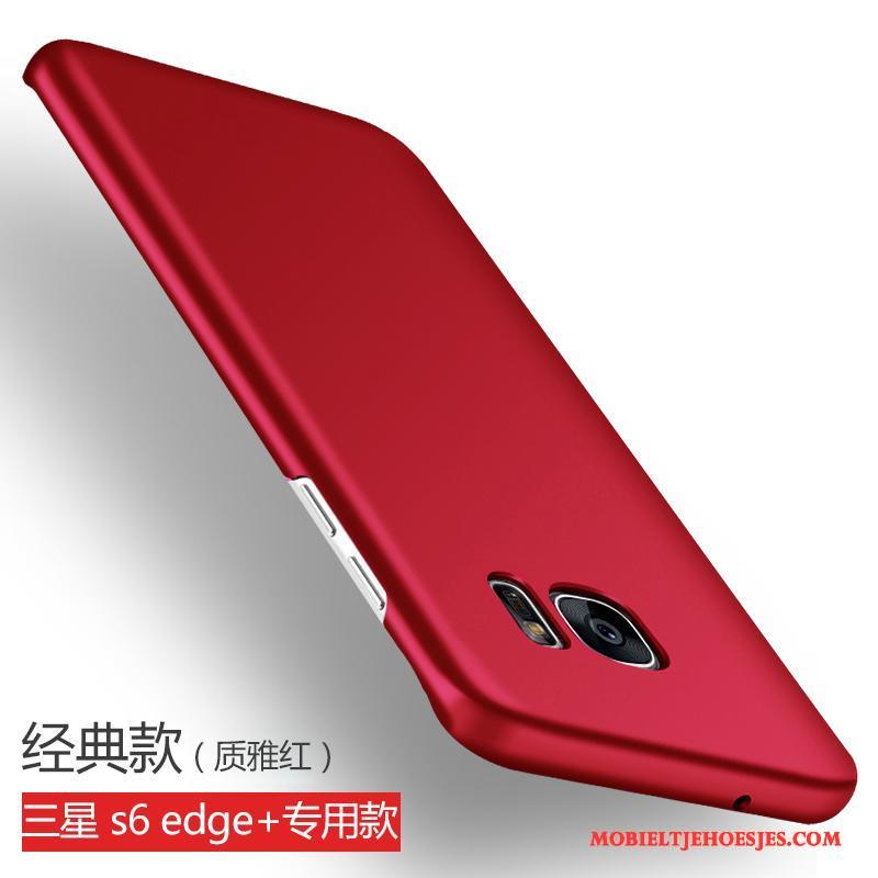 Samsung Galaxy S6 Edge + Anti-fall Trend Dun Hoesje Telefoon Rood Ster Bescherming