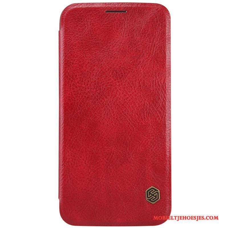 Samsung Galaxy S6 Edge Hoes Ster Hoesje Leren Etui Telefoon Rood Bescherming