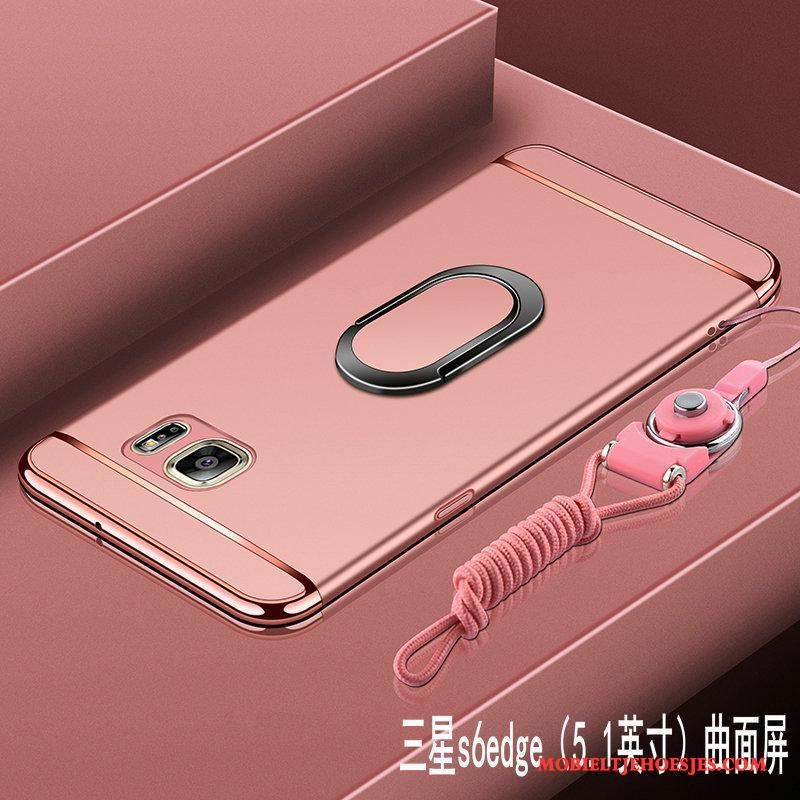 Samsung Galaxy S6 Edge Schrobben Bescherming Hoesje Telefoon Ster Hard Anti-fall Roze