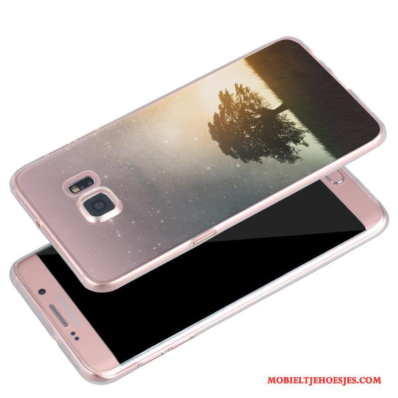 Samsung Galaxy S6 Edge Ster Bescherming Anti-fall Roze Hoesje Telefoon All Inclusive Siliconen