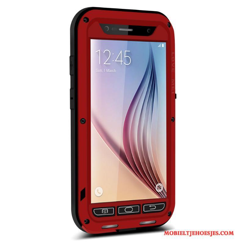 Samsung Galaxy S6 Hoes Zacht Siliconen Rood Hoesje Telefoon All Inclusive Drie Verdedigingen