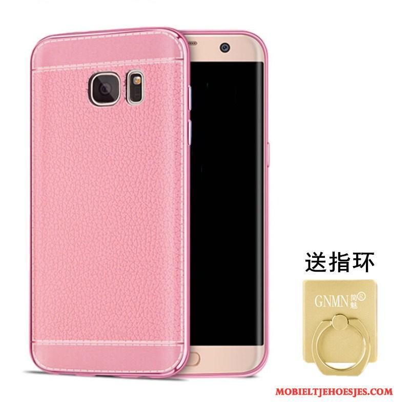 Samsung Galaxy S6 Hoesje Mobiele Telefoon Roze Patroon Zacht Siliconen Ster