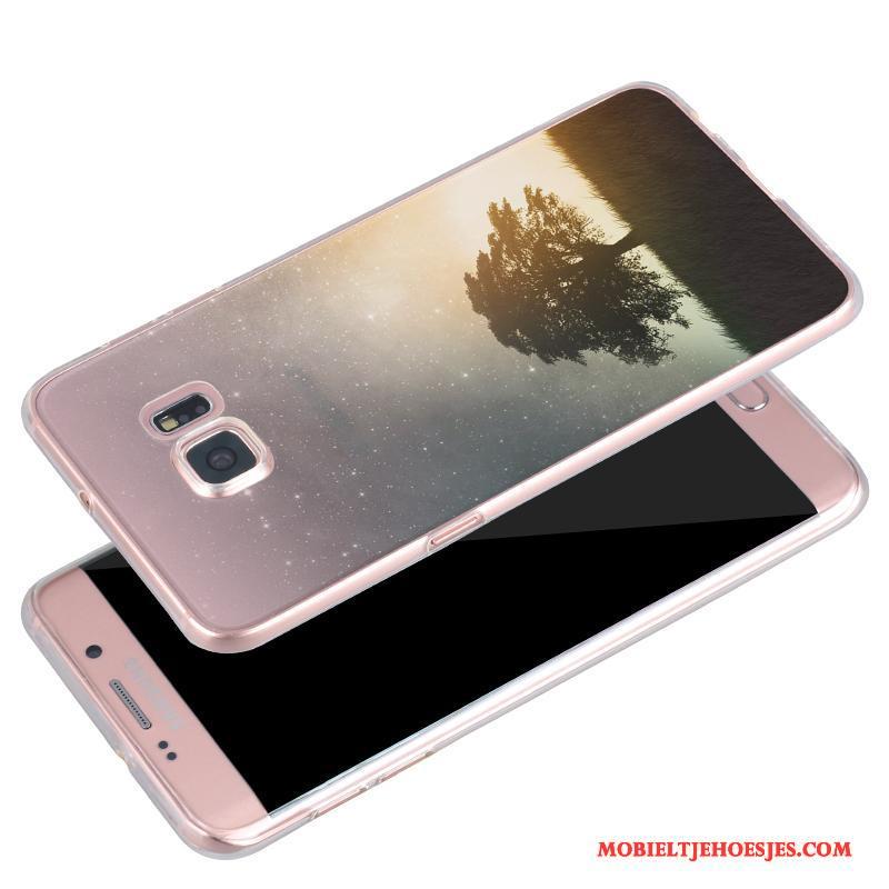 Samsung Galaxy S6 Siliconen Anti-fall Hoesje Telefoon All Inclusive Ster Blauw Bescherming