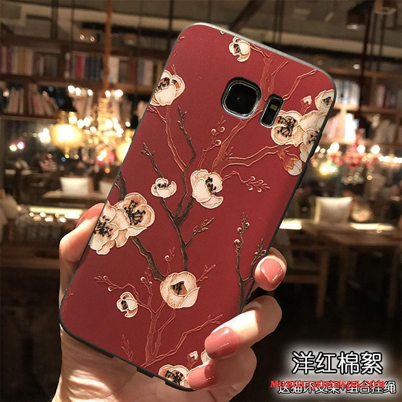 Samsung Galaxy S7 All Inclusive Ster Trend Rood Hanger Hoes Hoesje Telefoon