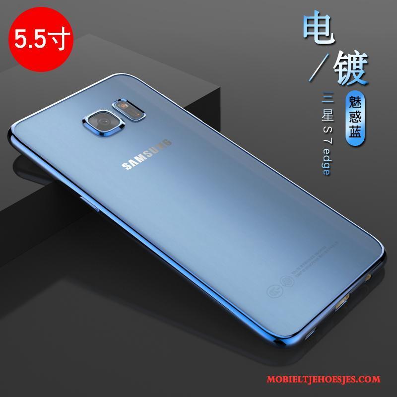 Samsung Galaxy S7 Edge Blauw Siliconen Hoesje Dun Anti-fall Telefoon Zacht