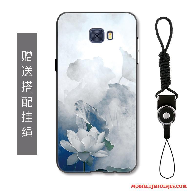 Samsung Galaxy S7 Edge Hoesje Chinese Stijl Reliëf Kunst Ster Bescherming Hoes Bloemen