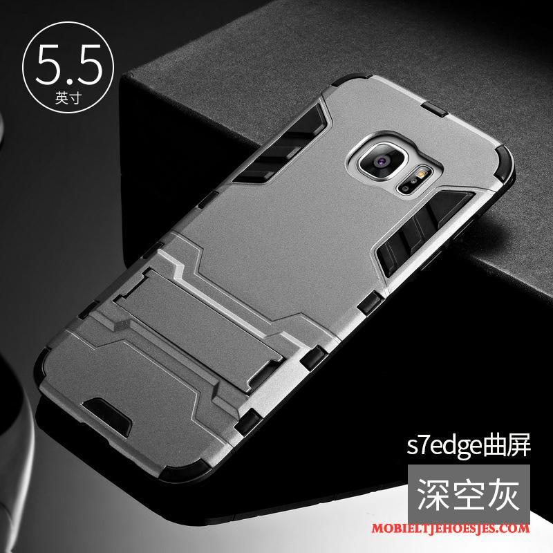 Samsung Galaxy S7 Edge Hoesje Hoes Trend Grijs Siliconen All Inclusive Anti-fall Persoonlijk