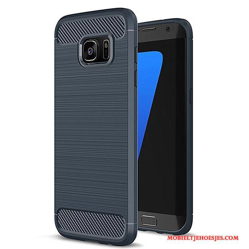 Samsung Galaxy S7 Edge Hoesje Siliconen Bescherming Mobiele Telefoon Blauw Hoes Zacht All Inclusive
