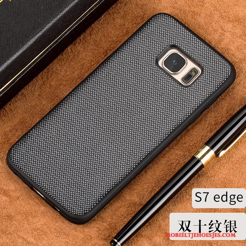 Samsung Galaxy S7 Edge Hoesje Telefoon Elegante Hard Ster Europa Zilver All Inclusive