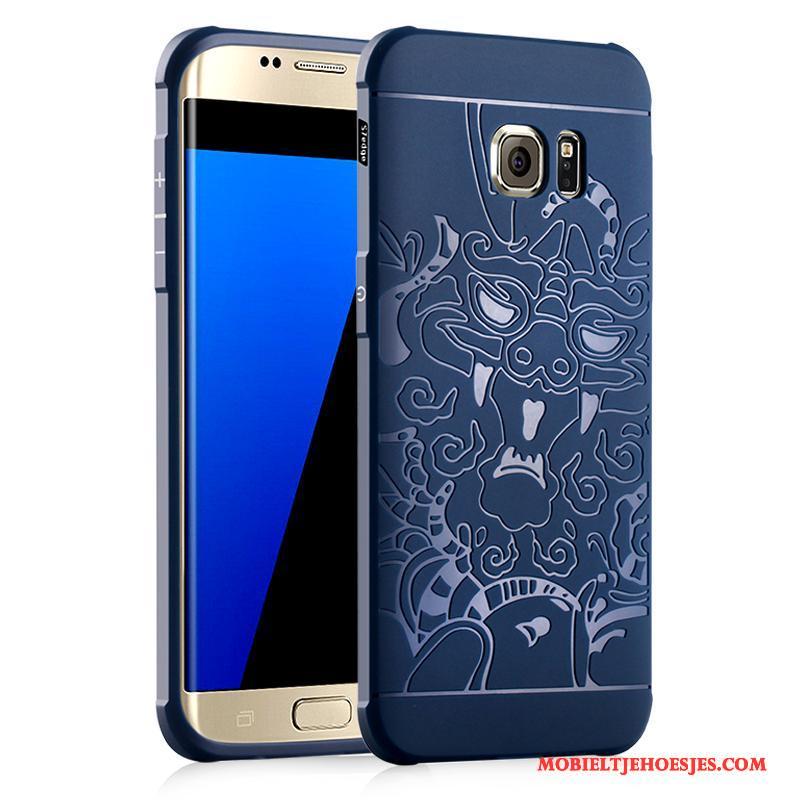 Samsung Galaxy S7 Edge Hoesje Telefoon Zacht Mobiele Telefoon Trend Anti-fall Ster Blauw