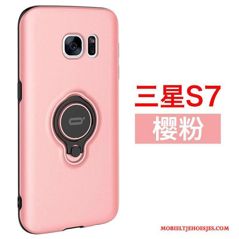 Samsung Galaxy S7 Hard Roze Ster Ring Ondersteuning All Inclusive Hoesje