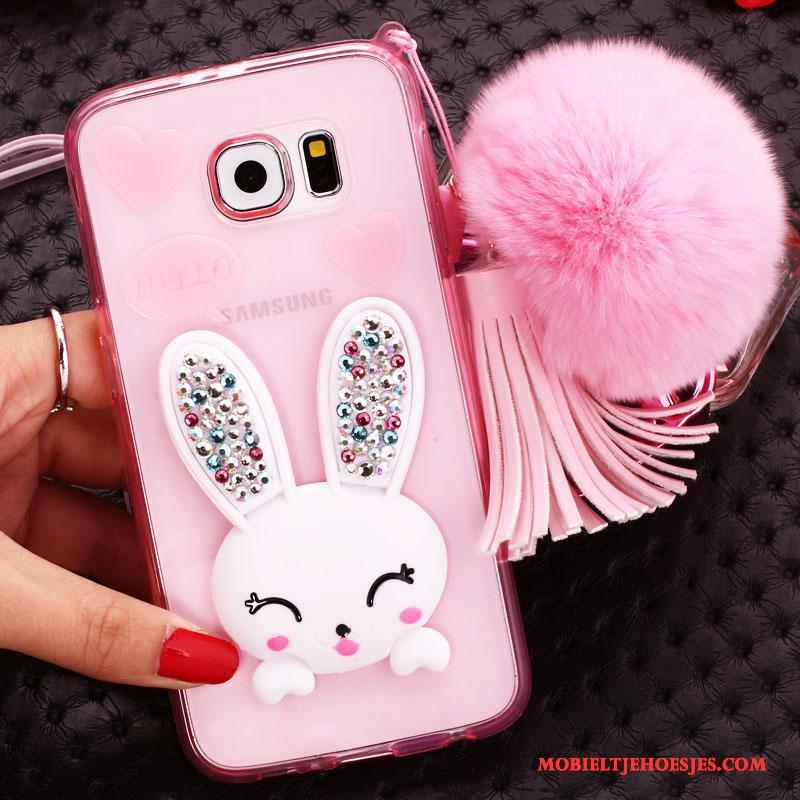 Samsung Galaxy S7 Hoes Ster Bescherming Roze Met Strass Spotprent Hoesje