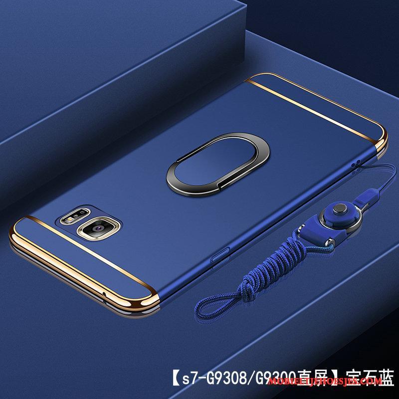 Samsung Galaxy S7 Hoesje Hard Blauw Schrobben All Inclusive Bescherming Ster Hoes