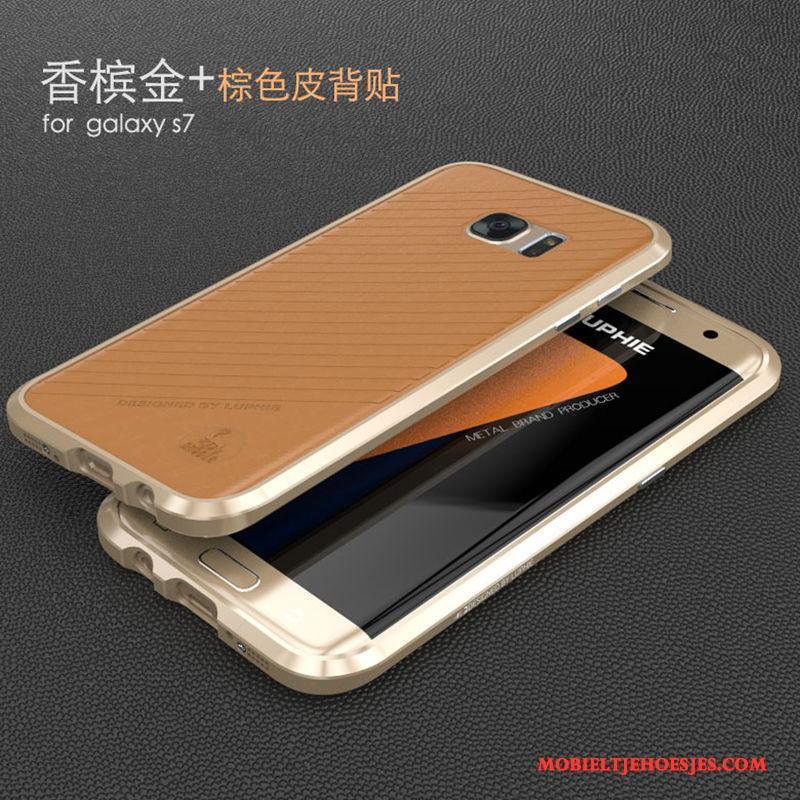 Samsung Galaxy S7 Hoesje Telefoon Bescherming Anti-fall Goud Dun Omlijsting Metaal