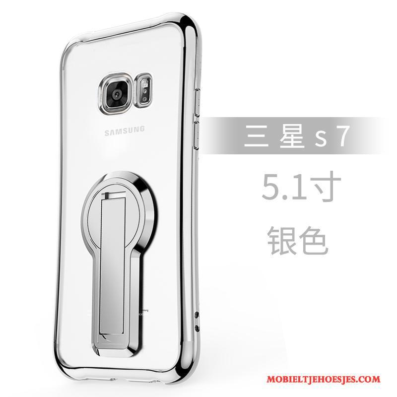 Samsung Galaxy S7 Hoesje Telefoon Ster Siliconen Mobiele Telefoon Zilver Anti-fall All Inclusive