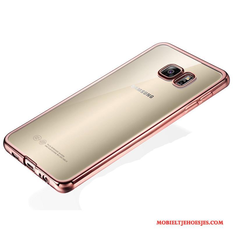 Samsung Galaxy S7 Siliconen Hoesje Mobiele Telefoon Doorzichtig Roze Zacht Ster