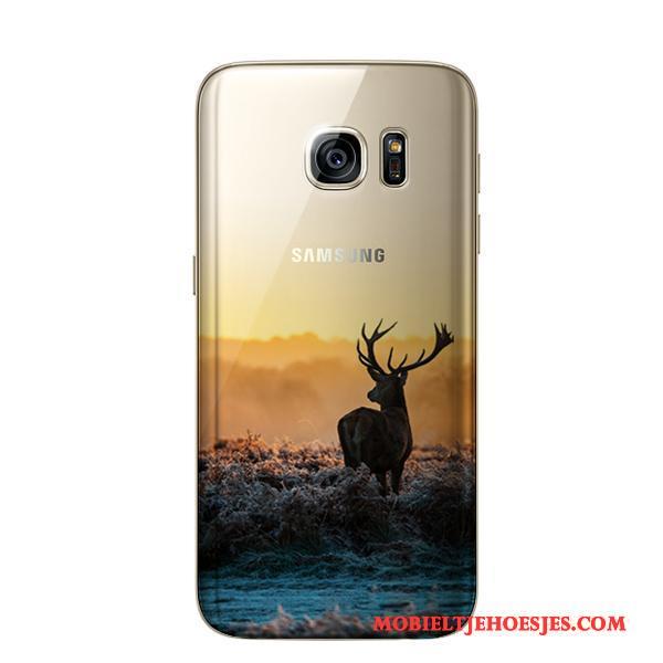 Samsung Galaxy S7 Ster Zacht Anti-fall Hoesje Telefoon All Inclusive Geel Siliconen