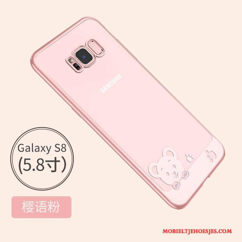 Samsung Galaxy S8 All Inclusive Hoesje Telefoon Dun Scheppend Siliconen Roze Anti-fall