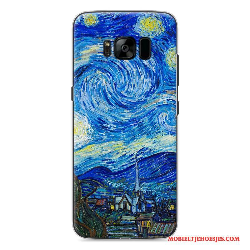 Samsung Galaxy S8 Hard Bescherming Hoesje Telefoon Blauw Geschilderd Spotprent Ster