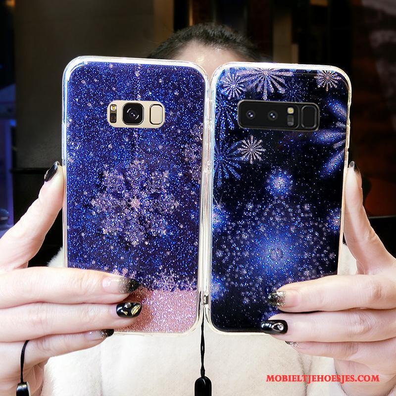 Samsung Galaxy S8 Hard Ster Sneeuwvlok Hoesje Telefoon Trend Purper Persoonlijk