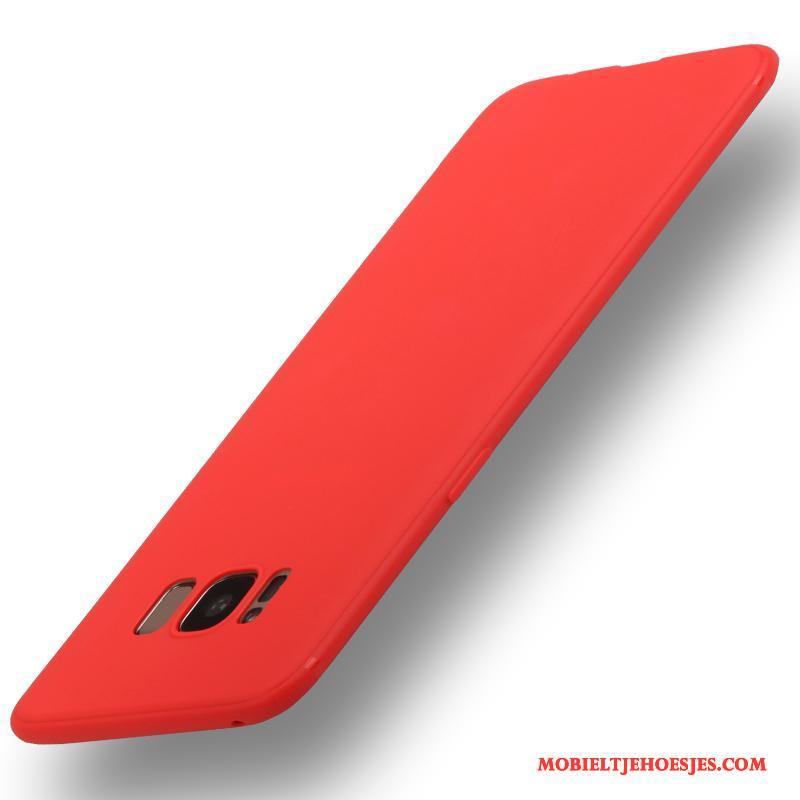 Samsung Galaxy S8 Hoes Hoesje Siliconen Rood Dun Bescherming Telefoon