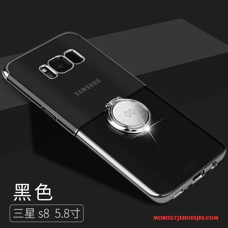 Samsung Galaxy S8 Hoes Hoesje Telefoon Zwart Ster Bescherming Klittenband Ring
