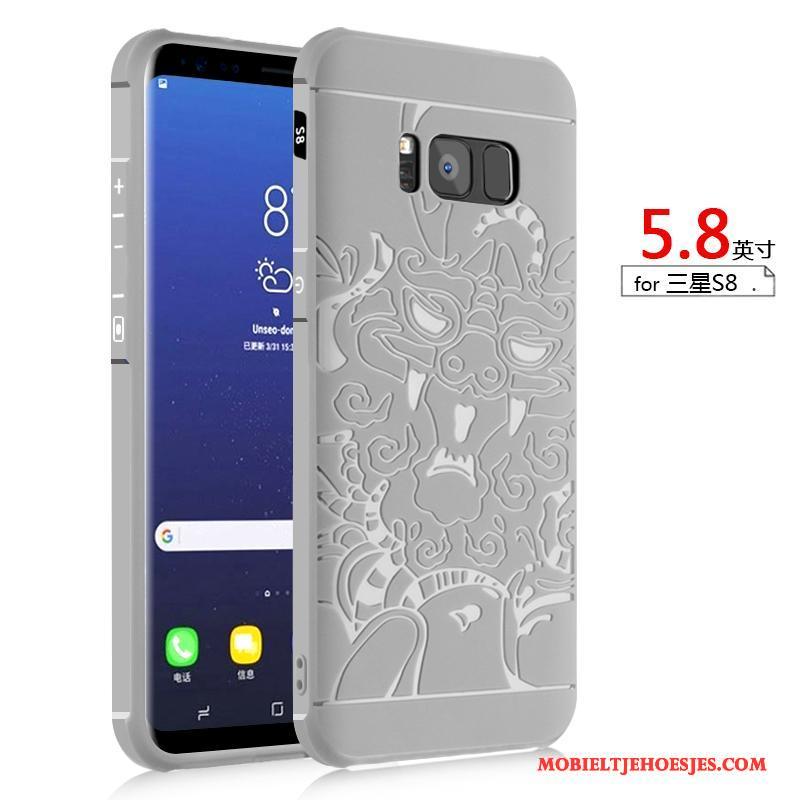 Samsung Galaxy S8 Hoes Zacht Trend Ster Hoesje Grijs Telefoon