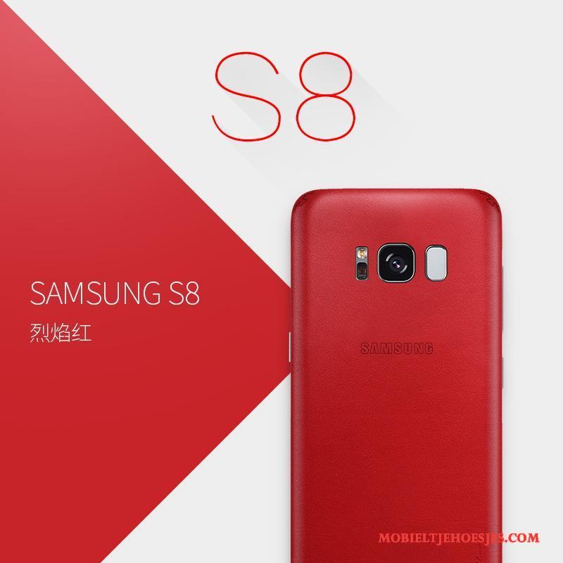 Samsung Galaxy S8 Hoesje All Inclusive Ster Echt Leer Hoes Scheppend Dun Rood