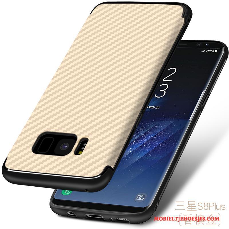 Samsung Galaxy S8+ Hoesje Hanger Zacht Fiber Mobiele Telefoon Goud Siliconen Patroon