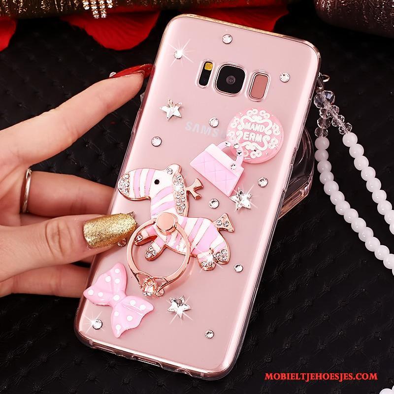 Samsung Galaxy S8+ Hoesje Met Strass Roze Anti-fall Ster Bescherming Siliconen