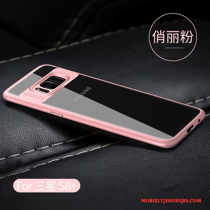 Samsung Galaxy S8+ Hoesje Roze Siliconen Hoes Ster Doorzichtig Trend Bescherming
