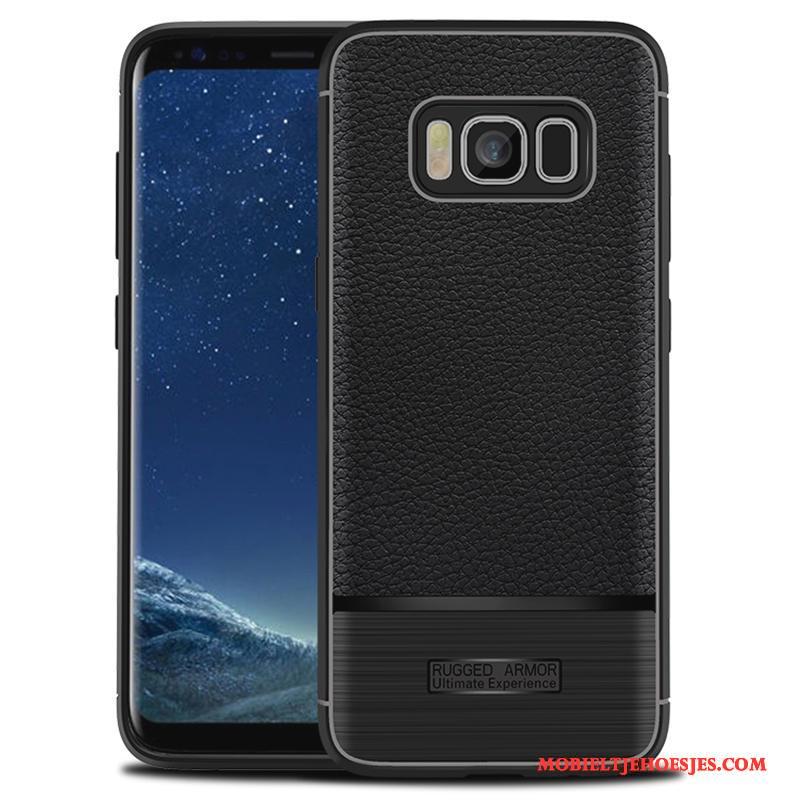 Samsung Galaxy S8+ Hoesje Zwart All Inclusive Siliconen Anti-fall Patroon Hoes Zacht Leer