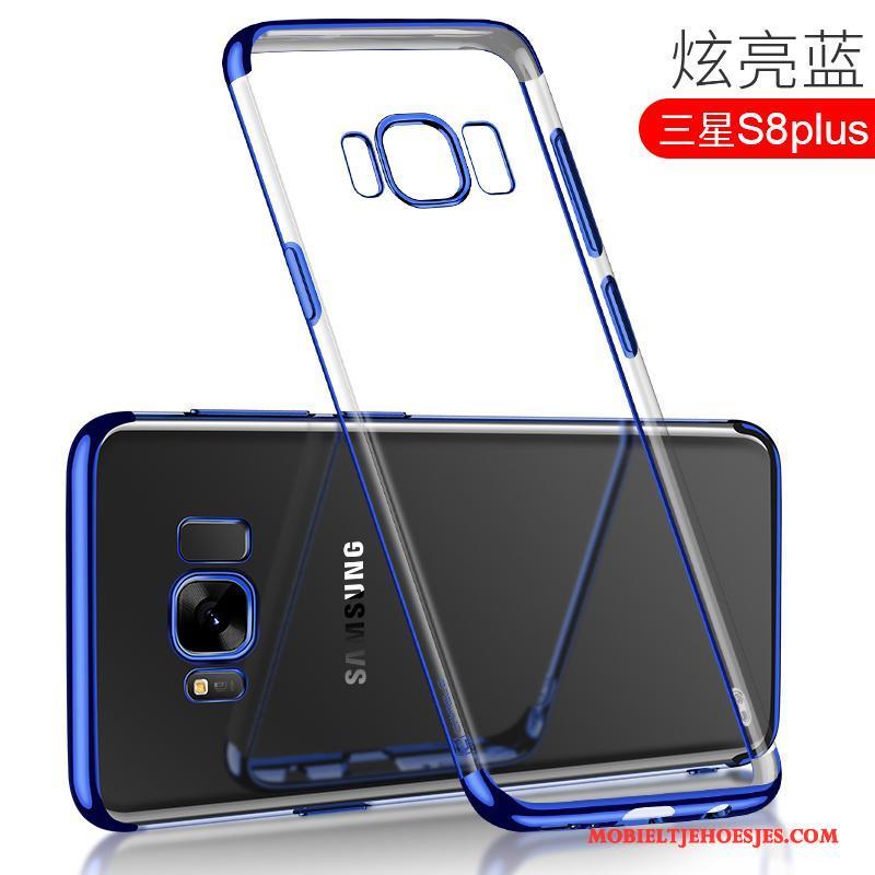 Samsung Galaxy S8+ Plating Ster Anti-fall Zacht Blauw Dun Hoesje Telefoon