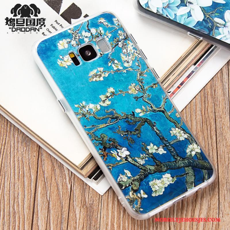 Samsung Galaxy S8+ Reliëf Hoesje Telefoon Chinese Stijl Blauw Ster Mobiele Telefoon Trend