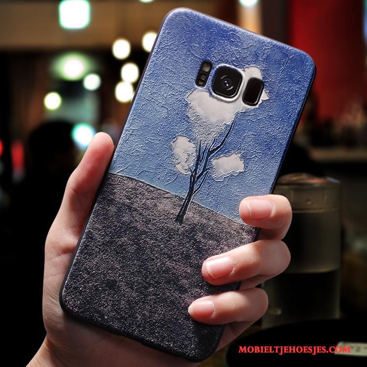 Samsung Galaxy S8+ Scheppend All Inclusive Persoonlijk Zacht Lichtblauw Hoesje Telefoon Dun