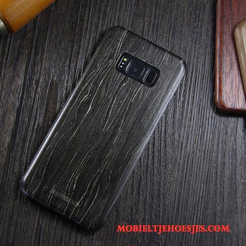 Samsung Galaxy S8+ Trendy Merk Hoesje Telefoon Ster Zwart Dun Bescherming Massief Hout