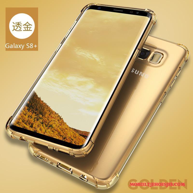 Samsung Galaxy S8+ Zacht Doorzichtig Bescherming Hoesje Telefoon Goud All Inclusive Ster