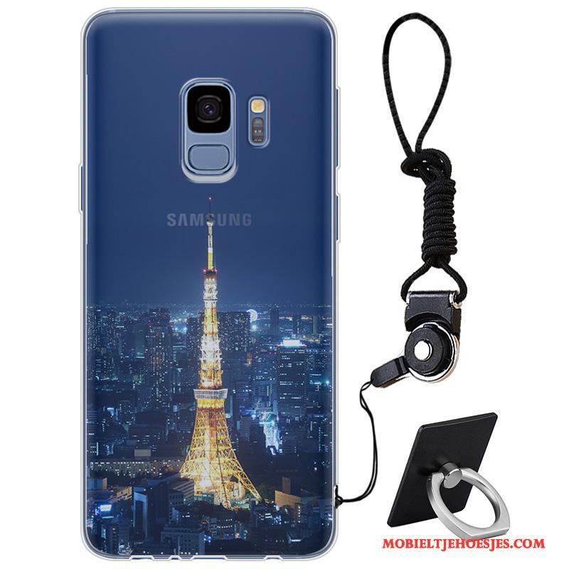 Samsung Galaxy S9 Eenvoudige Zacht Hoesje Telefoon Siliconen Trendy Merk Blauw Elegante