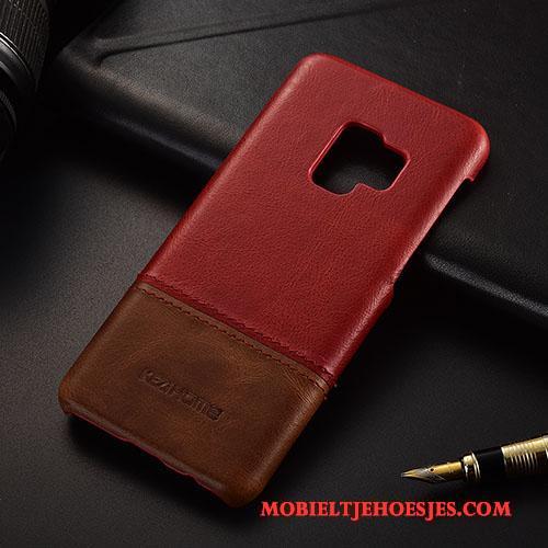 Samsung Galaxy S9 Hoes Dun Bescherming Hoesje Ster Echt Leer Bedrijf