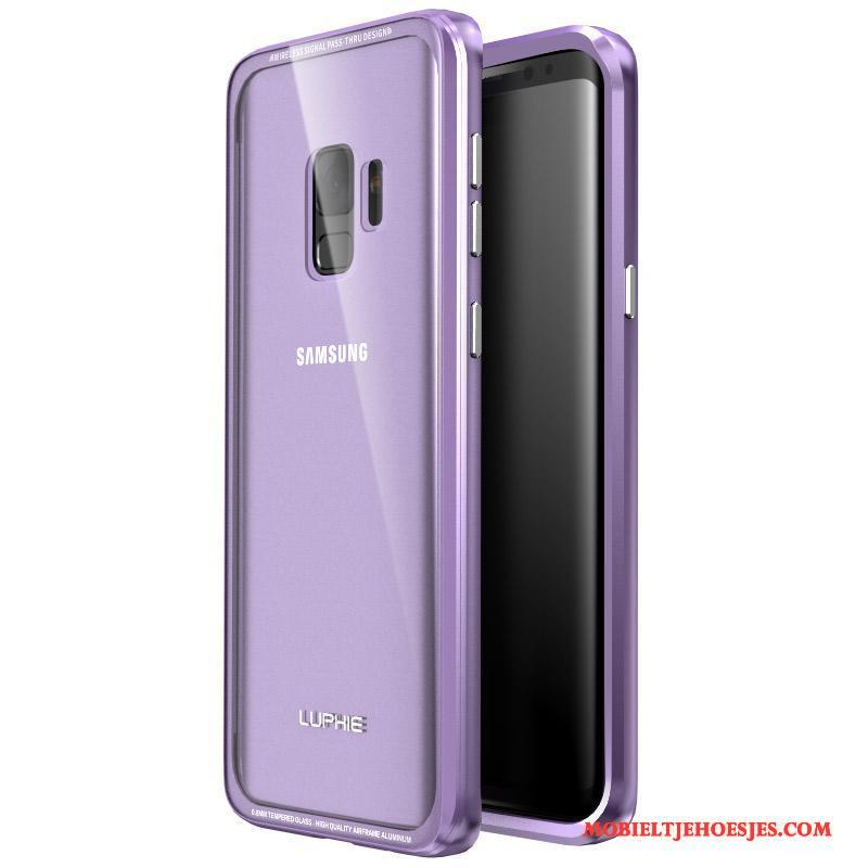 Samsung Galaxy S9 Hoes Hoesje Omlijsting Bescherming Achterklep Metaal Purper